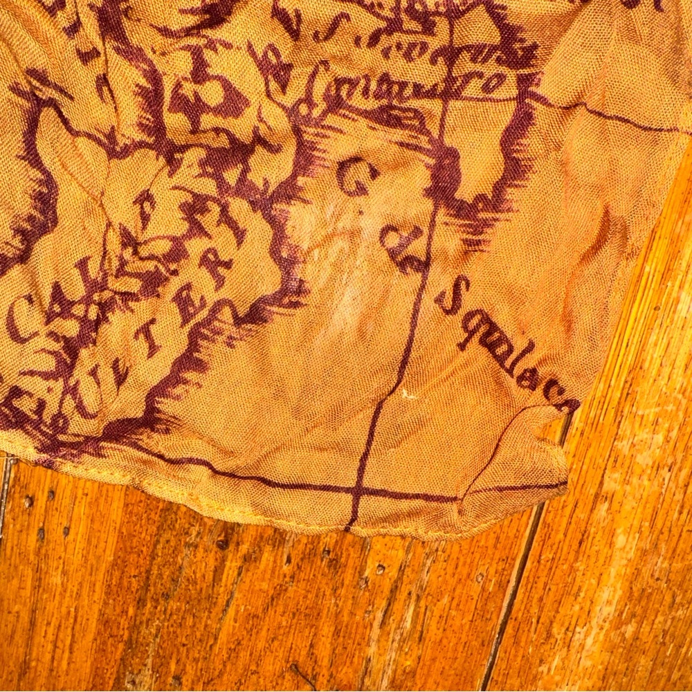 Patricia Nash Brown Vintage Inspired Maps Print Scarf and Dustbag - Picture 4 of 8